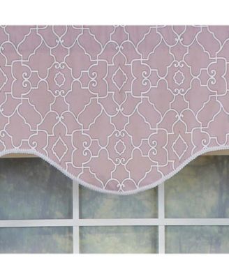 Haven Trimmed Cornice 100% Cotton with Fully Lined 3" Rod Pocket Valnance for Windows 50" x 17" Quartz