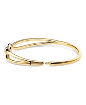 Love Knot Bangle Bracelet in Gold Plated Sterling Silver
