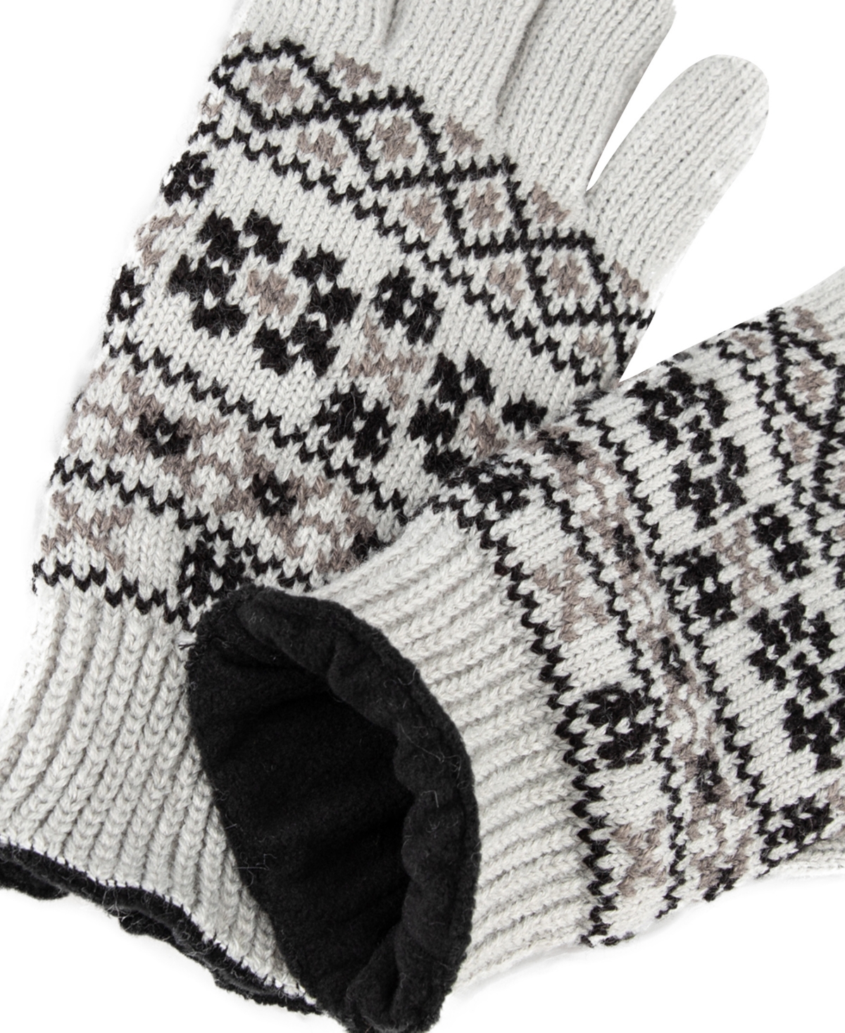 Isotoner Women's Nordic Fair Isle Knit Touchscreen Gloves In White