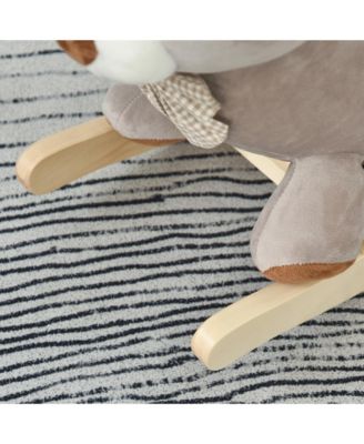 Baby Rocking Horse, Plush Animal Rocker w/ Realistic Sound, Pedals