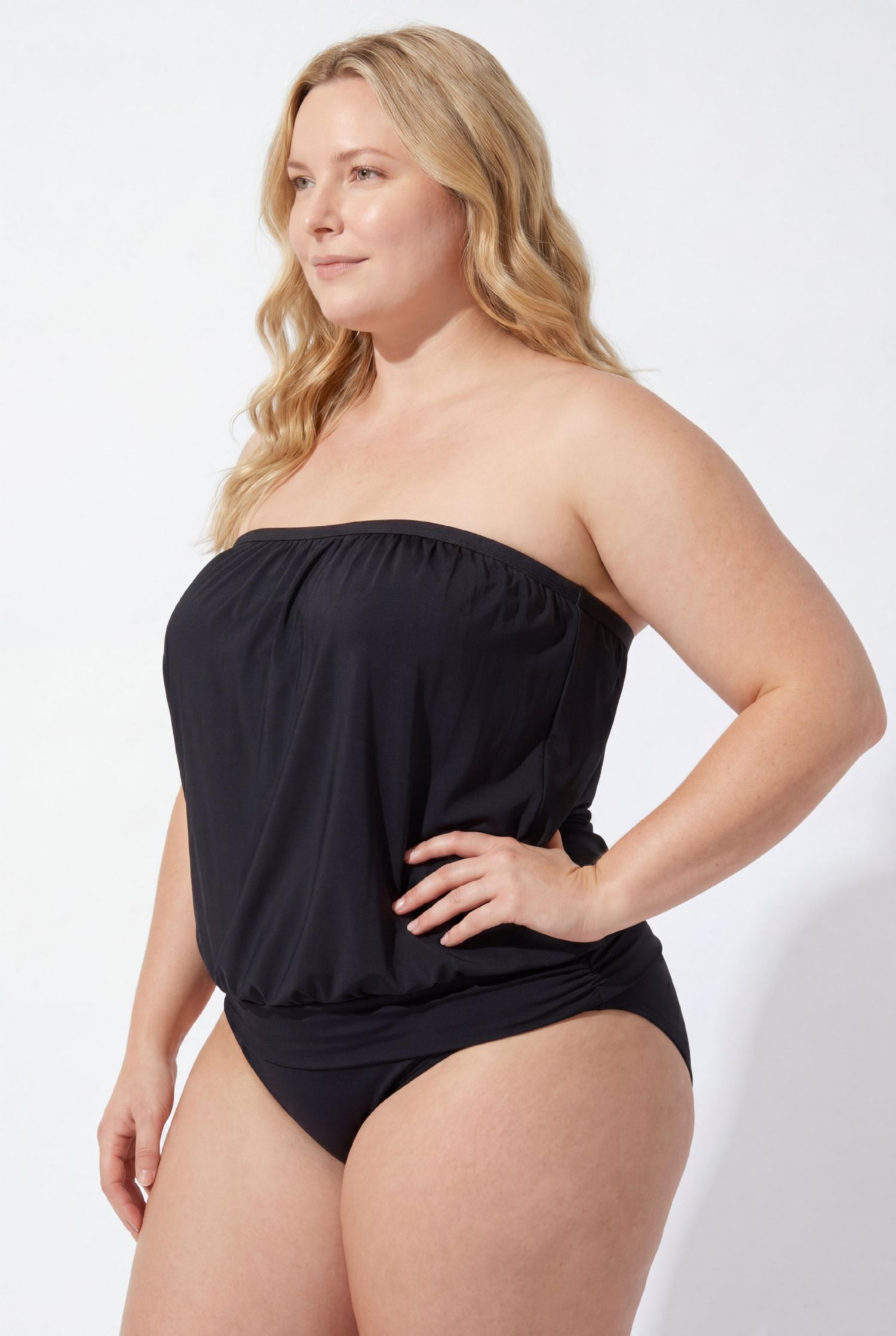 Women's Bandeau Blouson Tankini Top