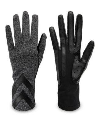 Women's Spandex Touchscreen Gloves with Chevron Detail