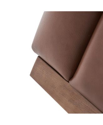 1 Count Gabriel Mid-Certury Modern Genuine Leather Swivel Club Chair