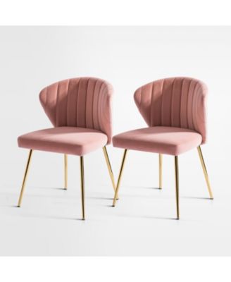 Set of 2  Polyester Velvet Modern Design, Upholstered  Milia Dining Chair