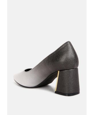 Womens harlow metallic accent block heel pumps