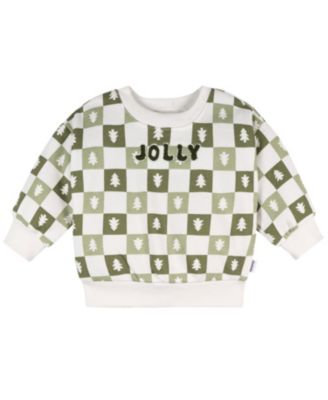 Baby Boys' 2-Piece Sweatshirt and Pant Set, Green Christmas