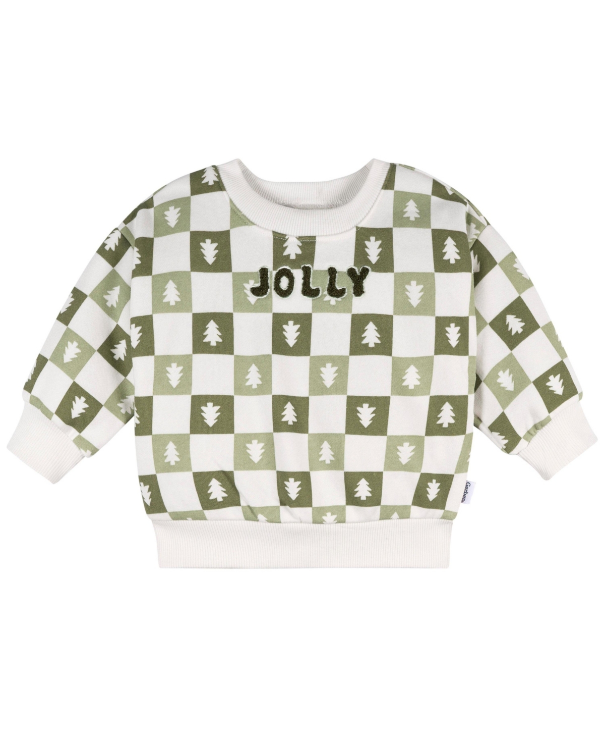 Gerber Baby Boys' 2-Piece Sweatshirt and Pant Set, Green Christmas