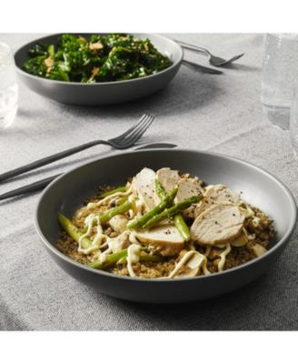 30oz Porcelain Salad & Soup Bowls – Set of 6 Pasta Serving Bowls, Durable, Microwave & Dishwasher Safe