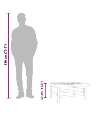 Garden Table Natural Bamboo Bamboo 25.6x21.7x11.8 in Tough
