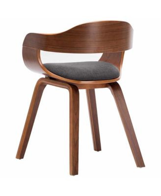 Dining Chair Dark Grey Cotton, Polyester, Bentwood Standard