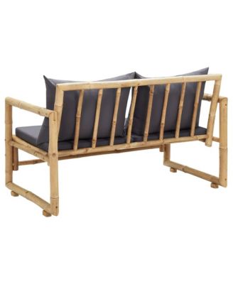Garden Bench Dark grey, Natural bamboo
