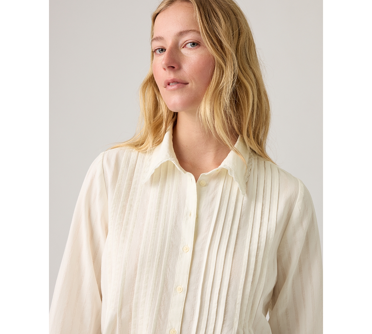 Levi's Women's Faye Long-sleeve Pop Over Tunic In White