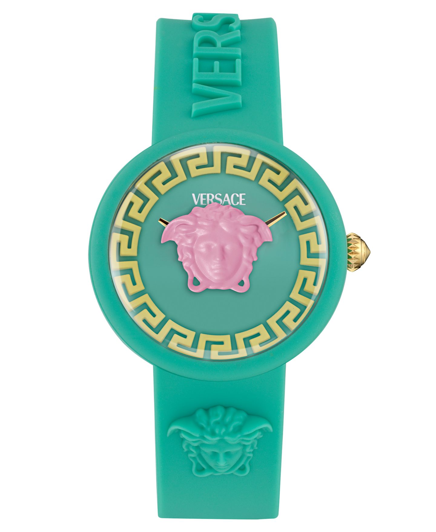 Детские часы Versace Medusa Pop на силиконовом ремешке 32 мм бирюзовые — фото 1