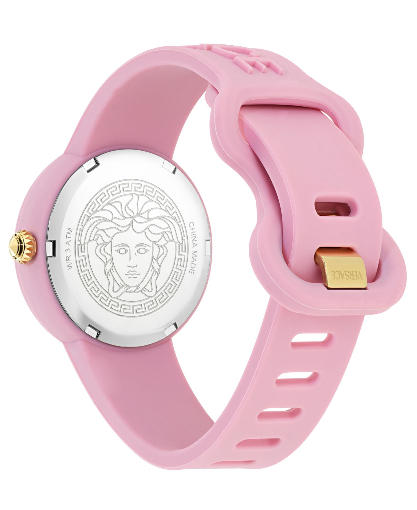 Детские часы Versace Medusa Pop с розовым силиконовым ремешком, 32 мм — фото 3