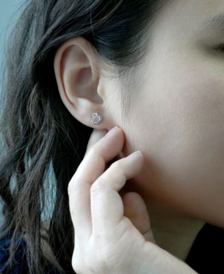 Diamond Halo Stud Earrings (3/4 ct. t.w.) in 14k White Gold