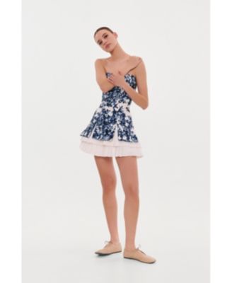 Women's Strapless Mini Dress With Accent Lacing