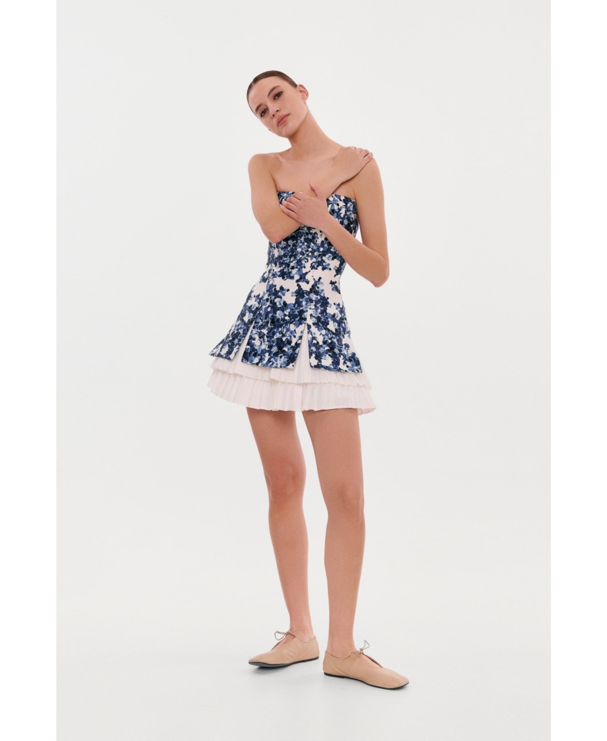 Milla Women's Strapless Mini Dress With Accent Lacing