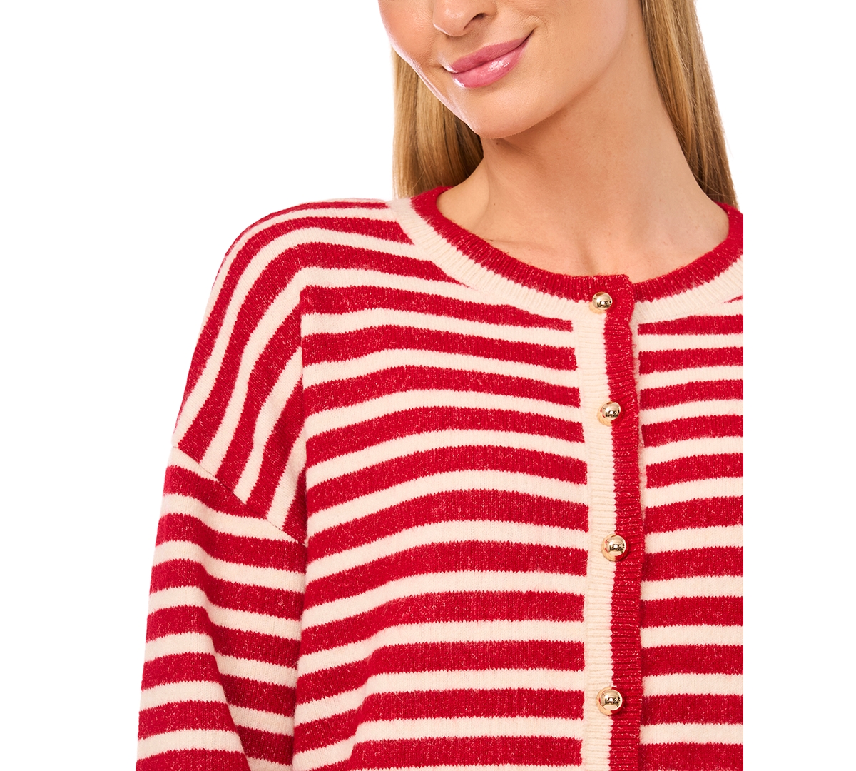 Cece Women's Striped Long-sleeve Cardigan Sweater In Multi
