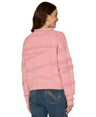 Petite Wavy Stripe Jacquard Long-Sleeve Sweater