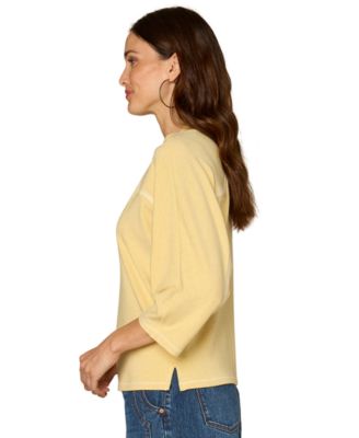 Petite 3/4-Sleeve Crewneck Knit Top