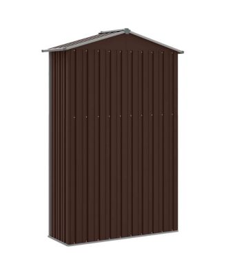 Garden Shed Brown Galvanized Steel and Plastic