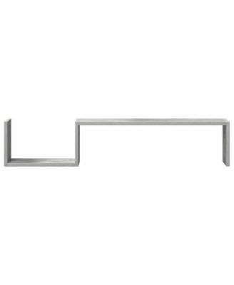 Wall Shelf Set of 2 Concrete Grey Engineered Wood 39.4x5.9x7.9 in