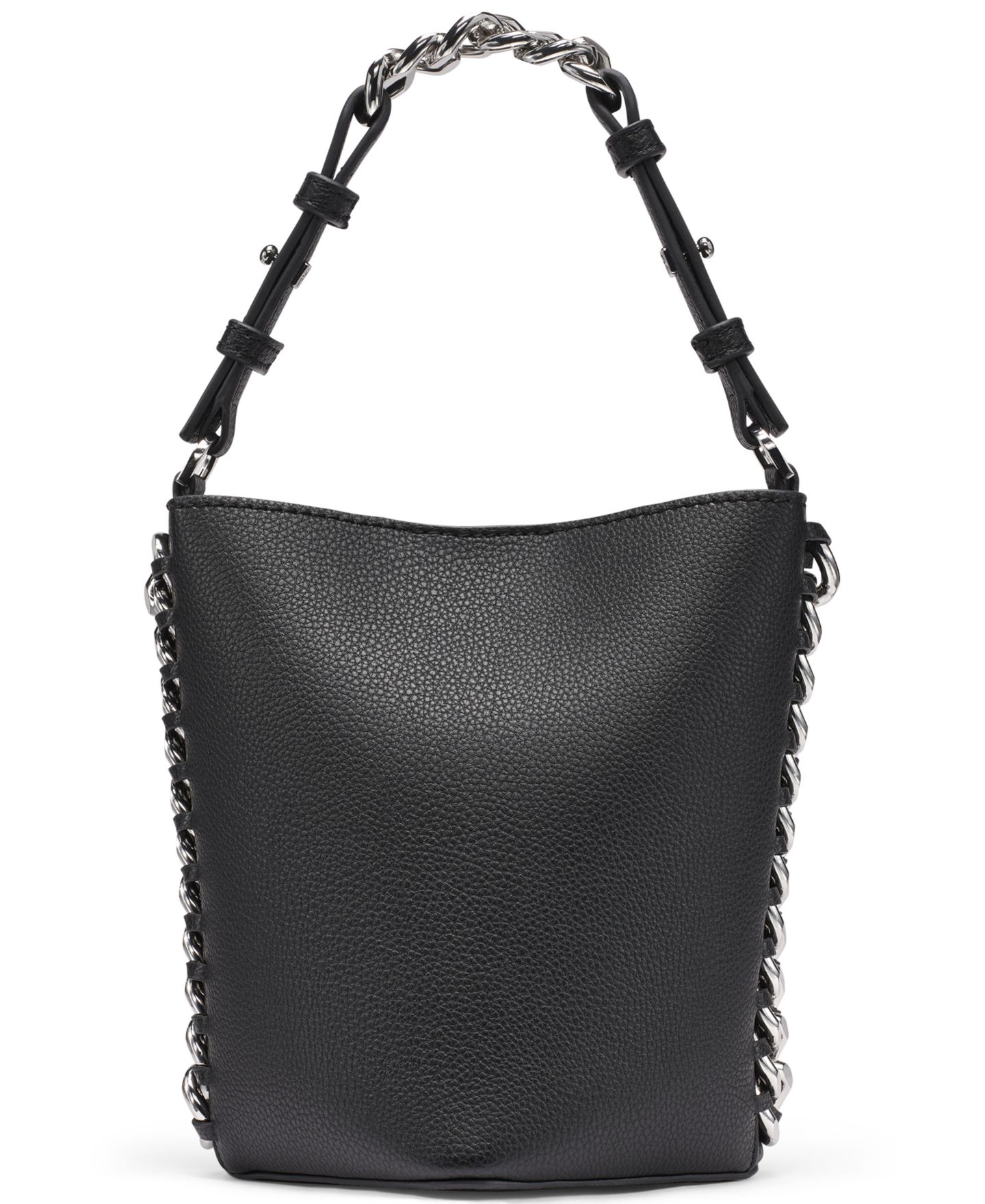 Женская сумка DKNY Riona Small Bucket, цвет: Чёрный / Серебряный — фото 3