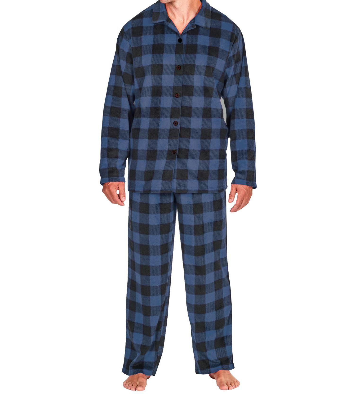 Men's Notch Collar Fleece Pajama Set