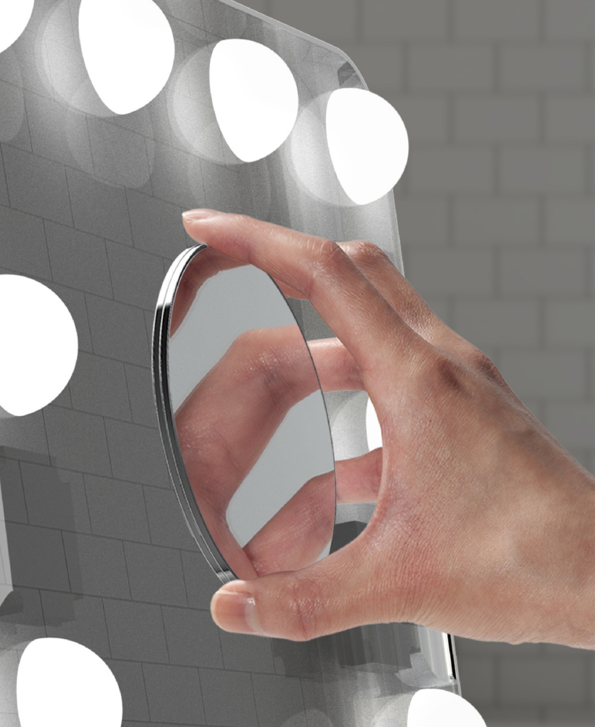 Sharper Image Spastudio Hollywood Tiltable Vanity Mirror In Gray