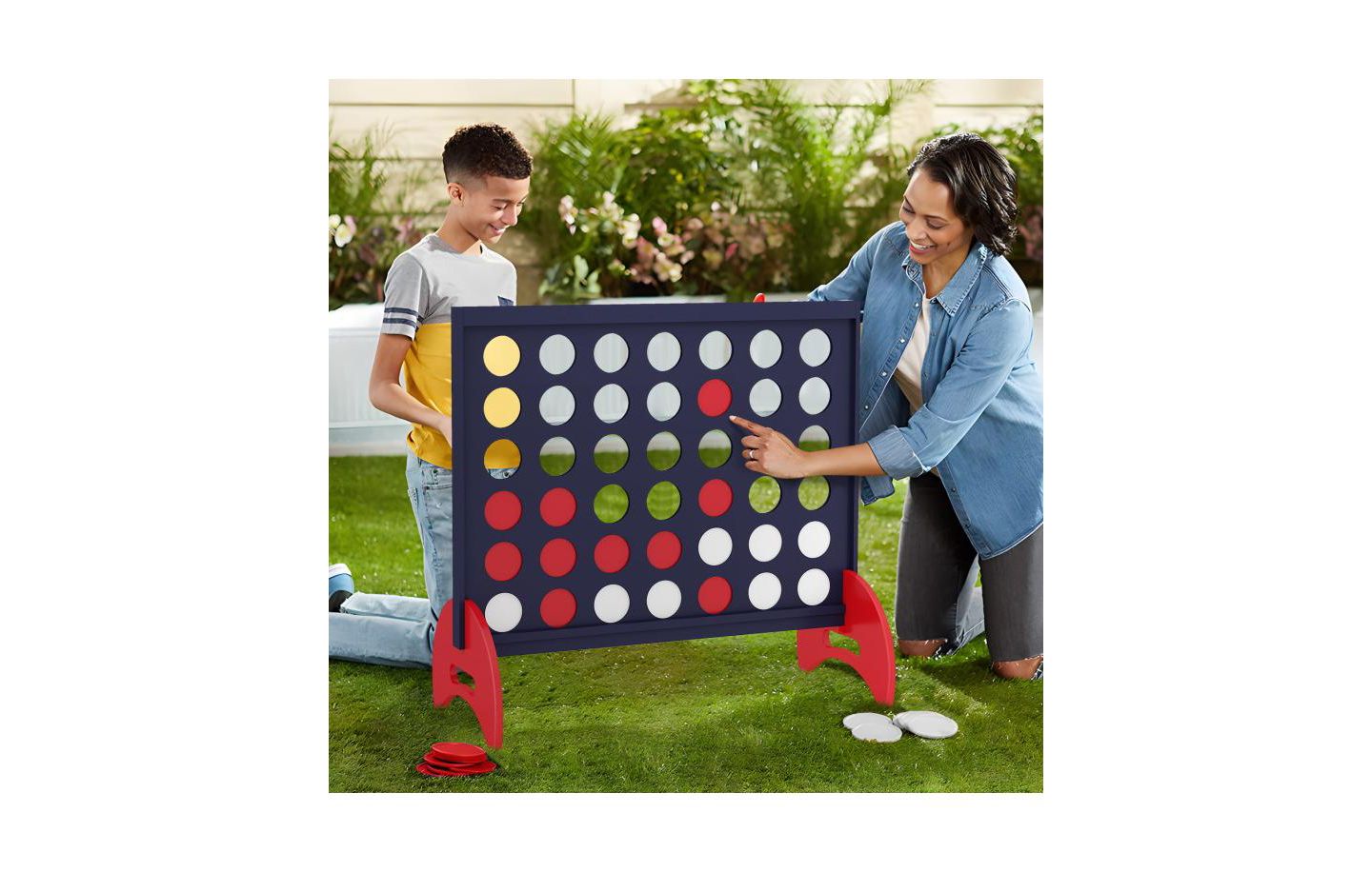 Детские игрушки Boyel Living Giant 4-in-a-row Game Set Wooden Jumbo 4-to-Score Game with Carrying Bag, цвет: Синий — фото 4