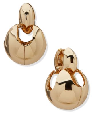 Anne Klein - Gold-Tone Stacked Puff Dome Huggie Hoop Earrings