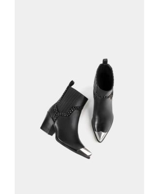 Women's Exclusive Leather Ankle Boots Firehouse With Metal Tip