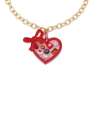 Faux Stone Love Spell Heart Chocolate Box Pendant Necklace