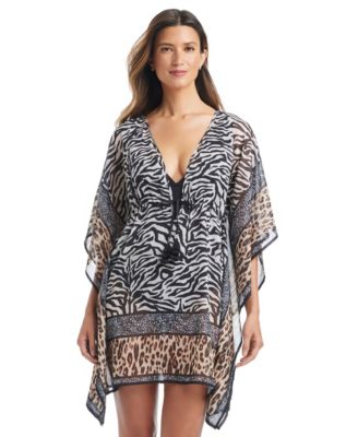 Bleu by Rod Beattie - Women's What's In The Mix Printed Caftan Swim Cover-Up