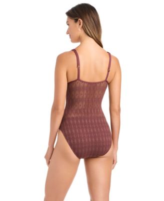 Women's Sunkissed Crochet Over-The-Shoulder Swimsuit