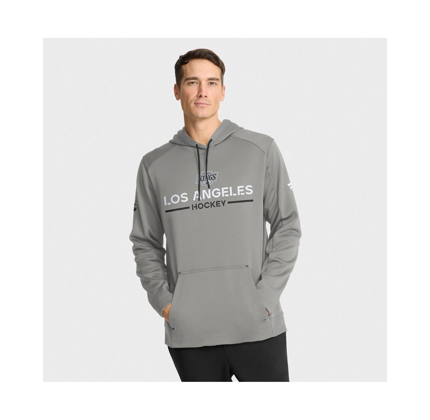 Men's Silver Los Angeles Kings Authentic Pro Rink Hoodie