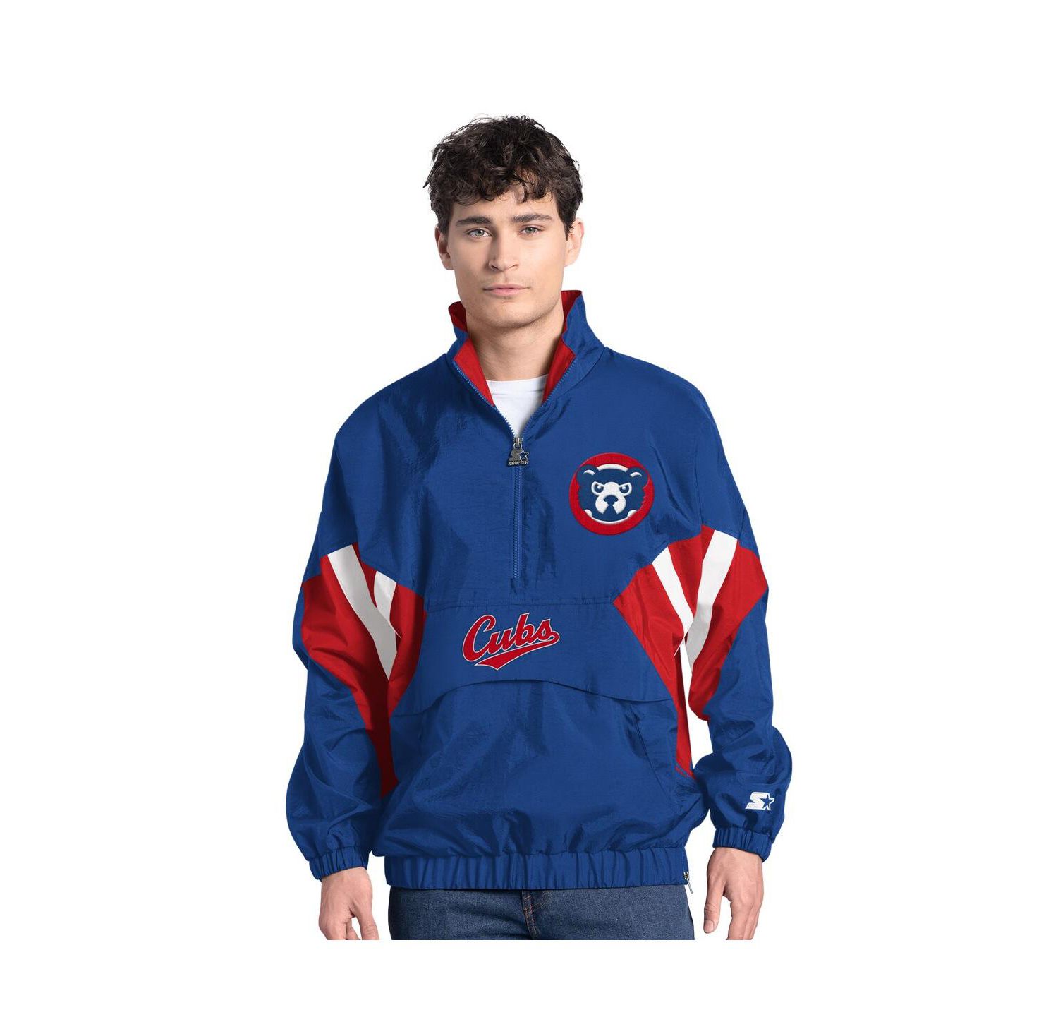Men's Royal Chicago Cubs Cooperstown Chief Half-Zip Pullover Hoodie
