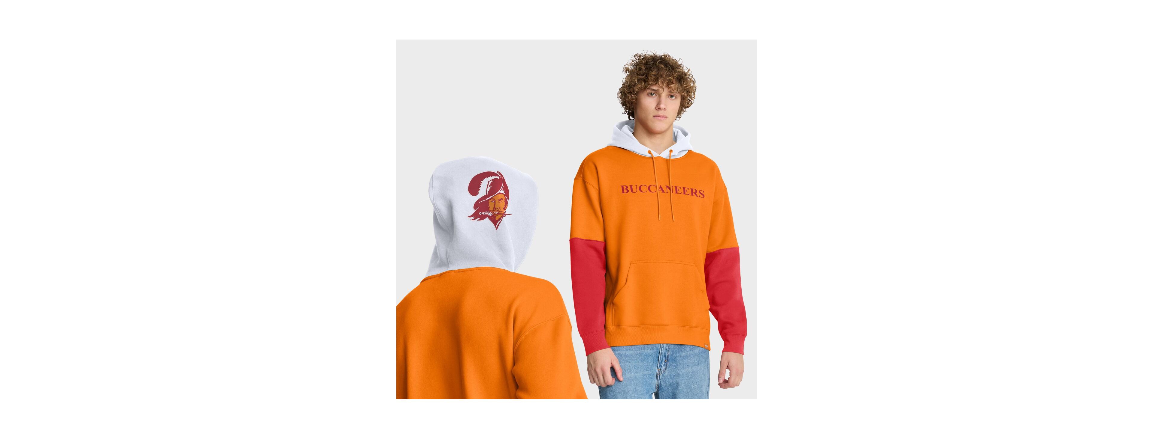 Fanatics Men's Tan Tampa Bay Buccaneers Helmet Retro Pullover Hoodie