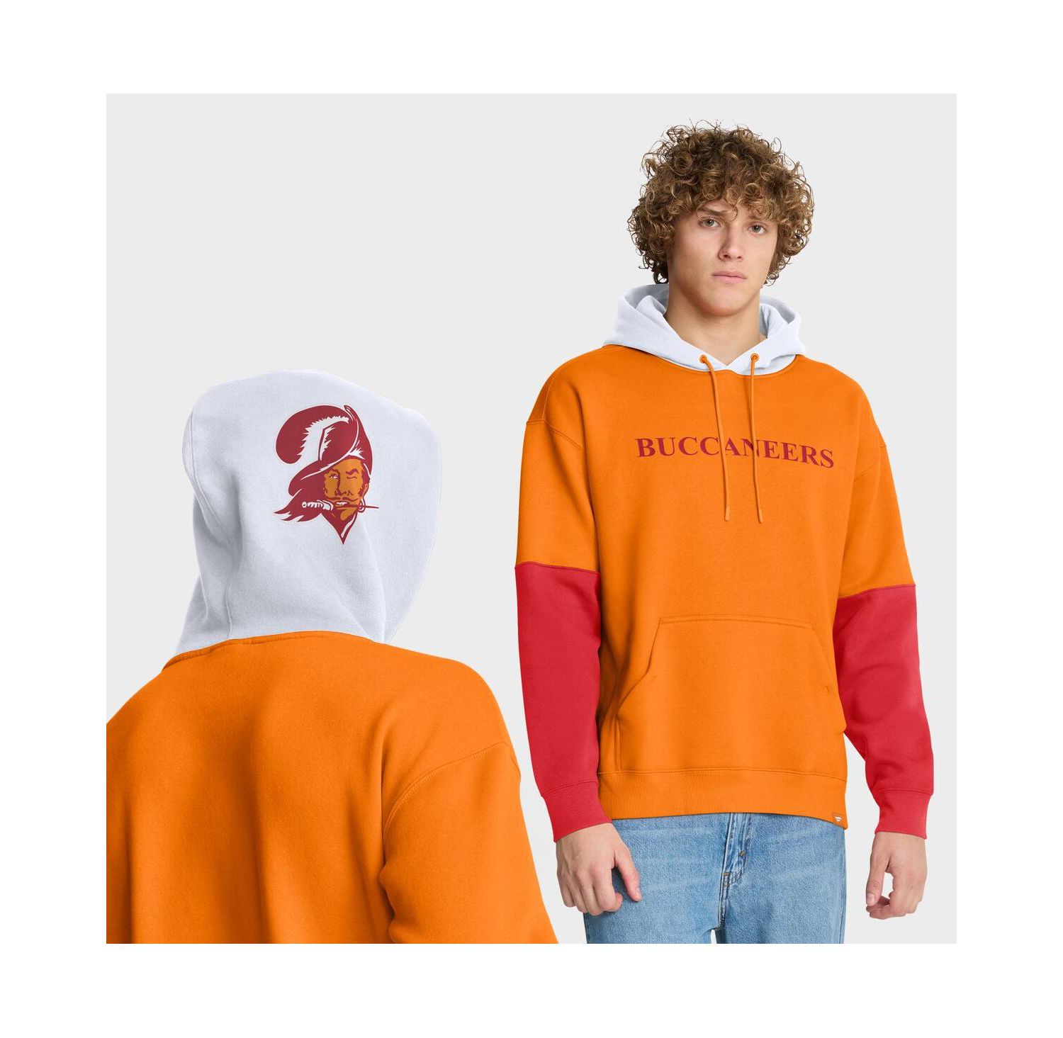 Men's Tan Tampa Bay Buccaneers Helmet Retro Pullover Hoodie