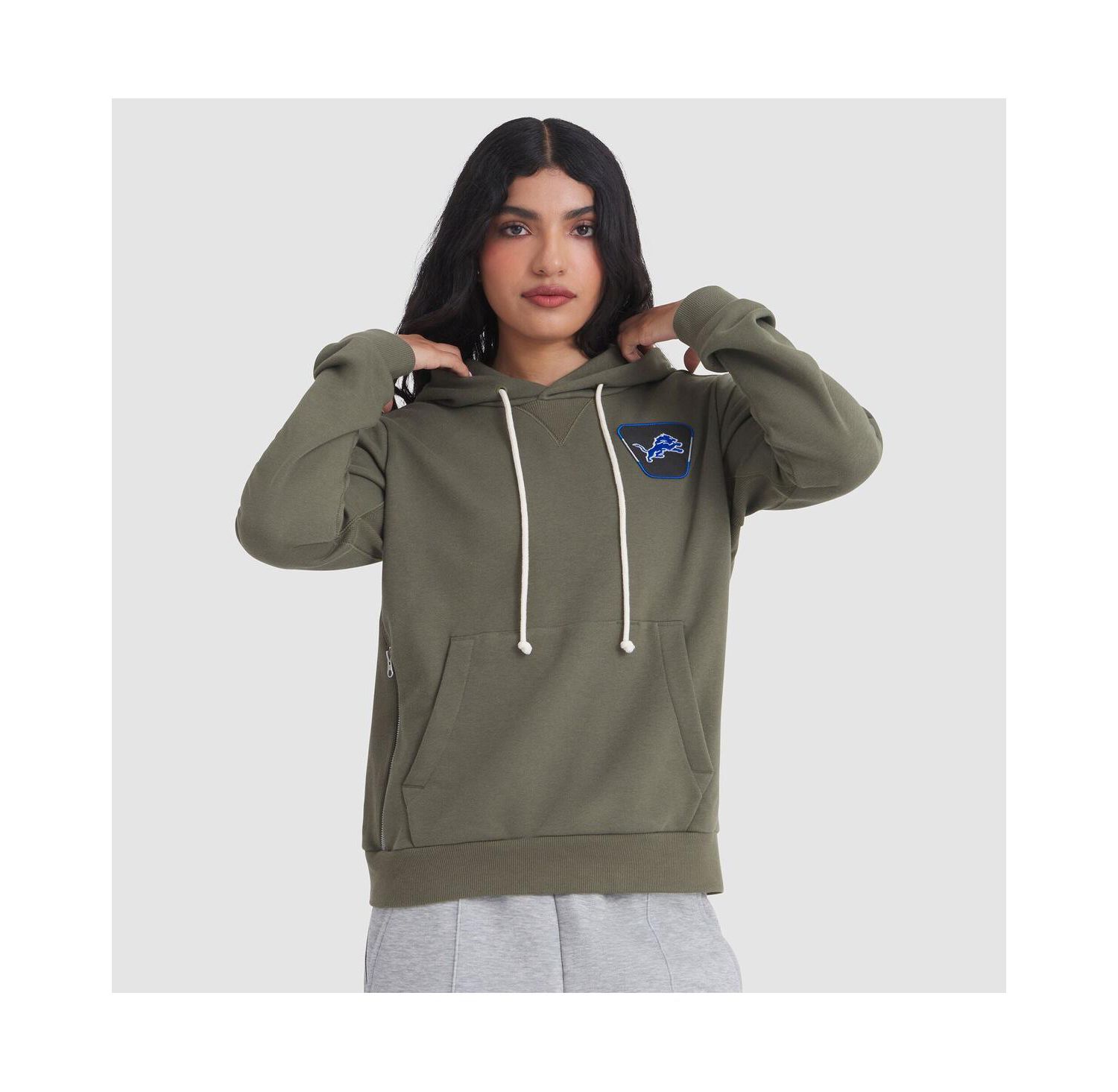 Women's Olive Detroit Lions 2025 Salute to Service Sideline Standard Issue Dri-FIT Hoodie