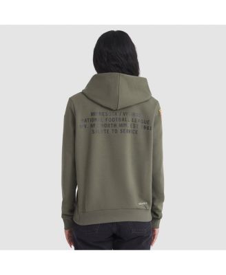 Women's Olive Minnesota Vikings 2025 Salute to Service Sideline Standard Issue Dri-FIT Hoodie