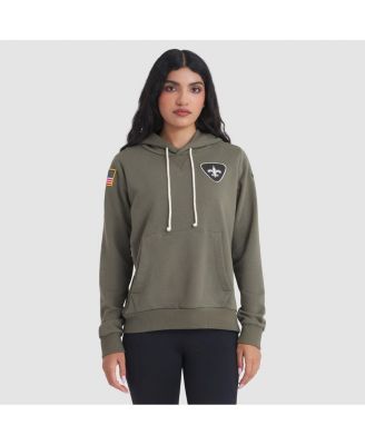 Women's Olive New Orleans Saints 2025 Salute to Service Sideline Standard Issue Dri-FIT Hoodie