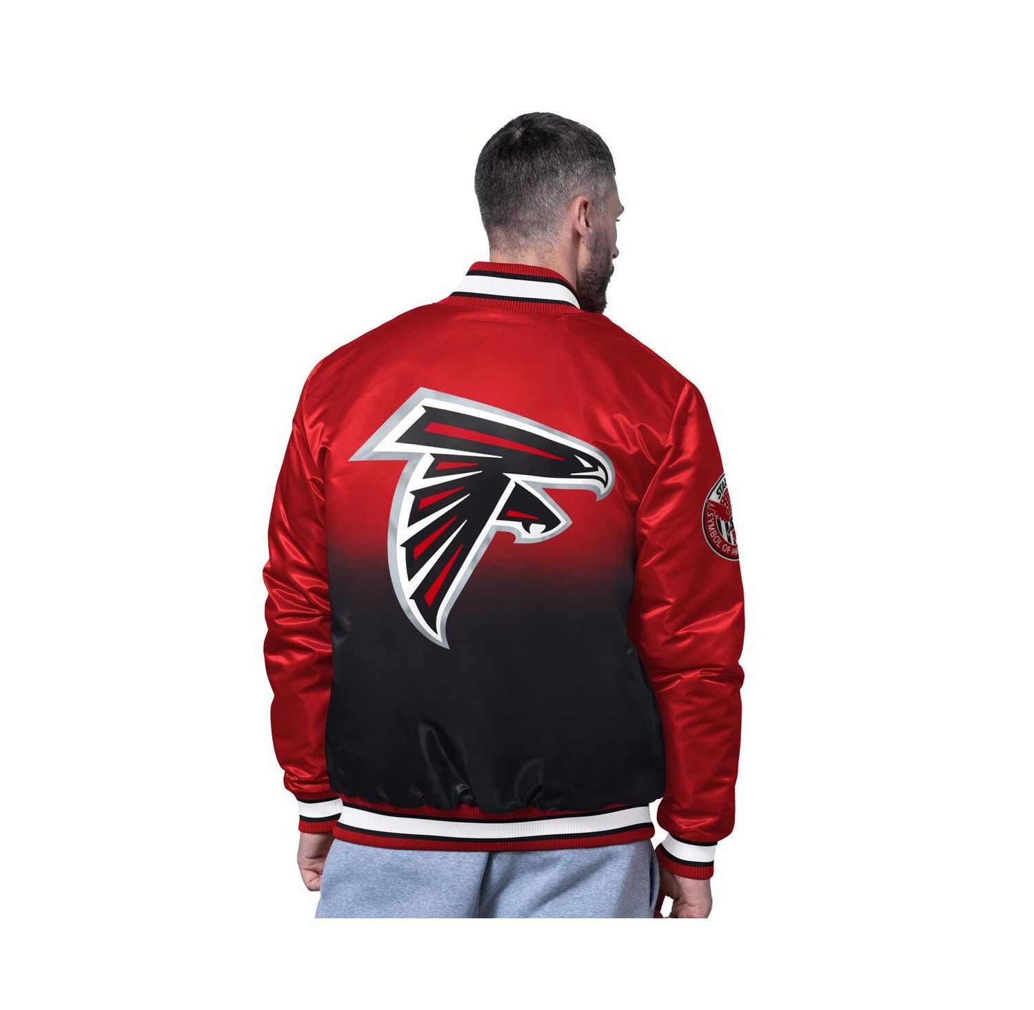 Men's Red Atlanta Falcons Pass Rush Varsity Full-Snap Jacket