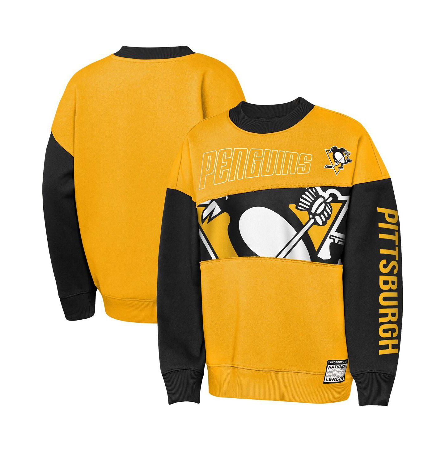 Детская толстовка Outerstuff Gold/Black Pittsburgh Penguins Impact Player — фото 1