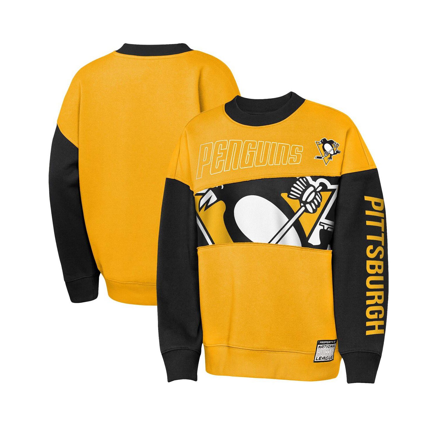 Big Boys and Girls Gold/Black Pittsburgh Penguins Impact Player Sweatshirt