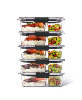 Rubbermaid - Brilliance Meal Prep 2-Compartment 2.85-Cup Food Storage Containers, 5-Pack