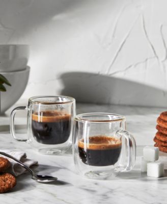 Sorrento Plus Espresso Glass Mugs, Set of 2
