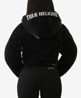 Women's High Shine Foil Hooded Puffer Jacket