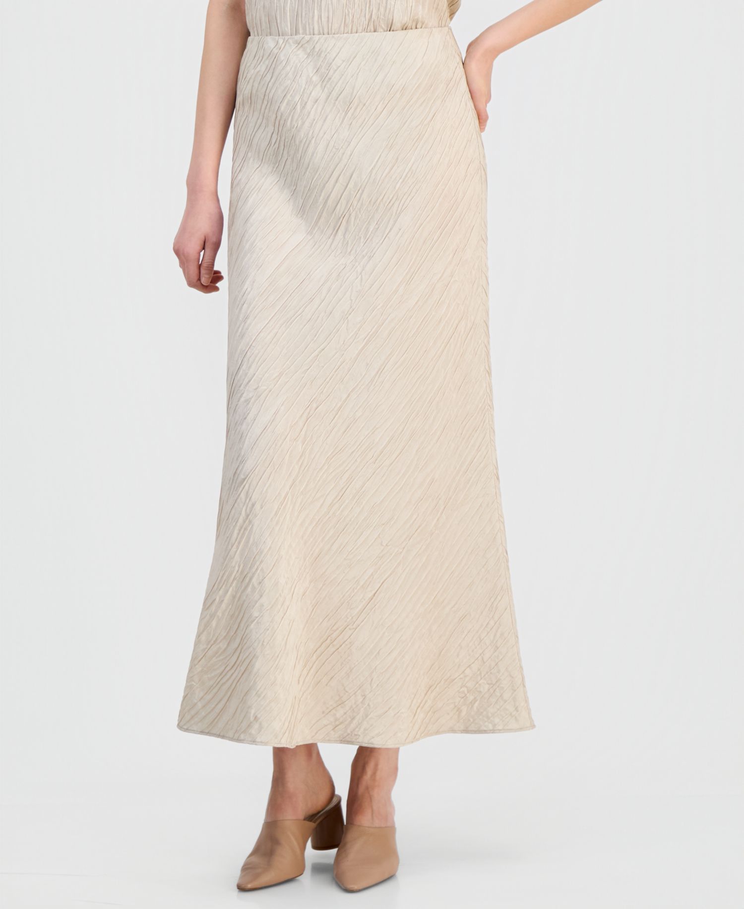 Women's Silk Textured Pull-On Skirt