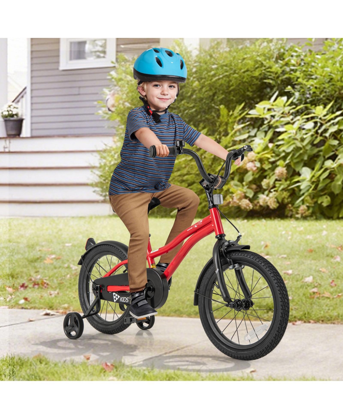 Sugift 12 Inch Kids Bike Adjustable Bicycle with Reflectors and Bell for 3-8 Years Old